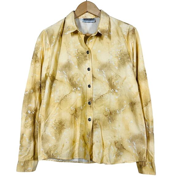 Vintage Panhandle Slim Button Up Shirt Long Sleeve Collar Cave Painting Print M - Picture 1 of 5